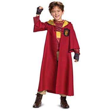 Imagem de Harry Potter Quidditch Gryffindor Deluxe Children's Costume, Red & Gold, Kids Size Small (4-6)
