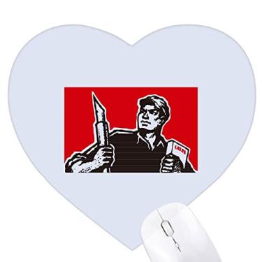 Imagem de Mousepad de borracha com tema de cultura de propaganda da educação vermelha chinesa para escritório