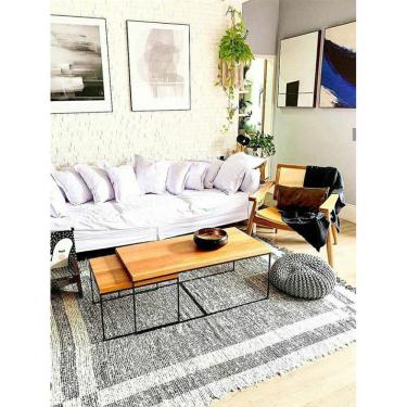 Imagem de Tapete Para Sala Dupla Face Boho Algodao Lavável 2,50X2,00M