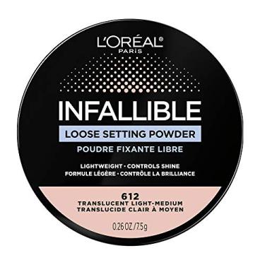 Imagem de L'Oreal Paris Infallible Tinted Loose Setting Powders, Matte Finish, Lightweight, No White Cast, 2 Shades from Light to Deep, Translúcido Médio-profundo, 0,28 Oz
