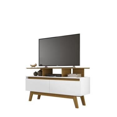 Imagem de Rack Rubi 1.2 Bechara Cinamomo Branco Sala Estar