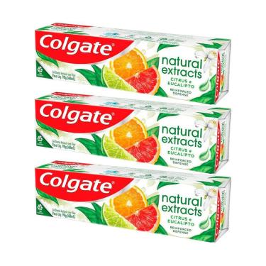 Imagem de Kit 3 Pasta De Dentes Colgate Natural Extracts Reinforced Defense 90g