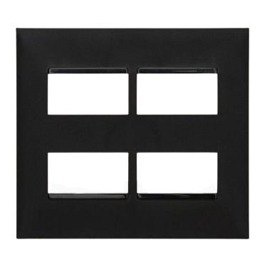 Imagem de Placa 4X4 2+2 Postos Separados Preta Pial Plus+ Legrand