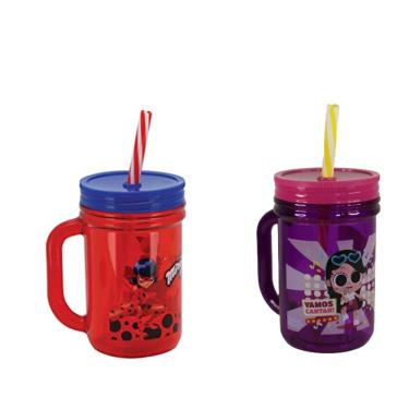 Imagem de Copo Happy Miraculous e Clube da Anittinha alça meninas 2un