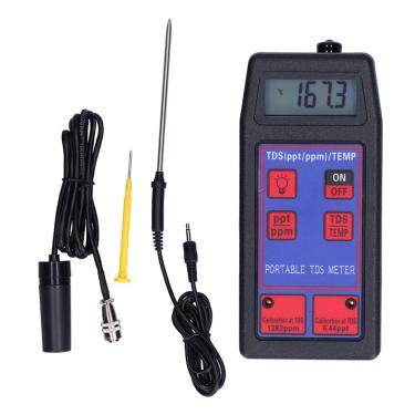 Imagem de Asixxsix Testador de temperatura TDS, testador de alta precisão de qualidade da água, antiderrapante, portátil para hidroponia para piscina para aquário