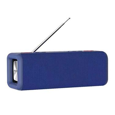 Imagem de HIOD Alto-falante Bluetooth - Rádio FM - Microfone embutido portátil externo à prova d'água 10 m alcance Bluetooth, azul