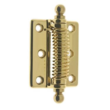 Imagem de idh by St. Simons 80360-003 Dobradiças de porta de mola resistente sólida de qualidade profissional com acabamento em esfera (par), latão polido