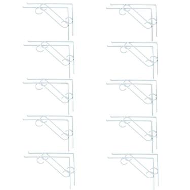 Imagem de Kit 20 Cantoneira Branca Suporte em S p/ Vidro 30x25cm