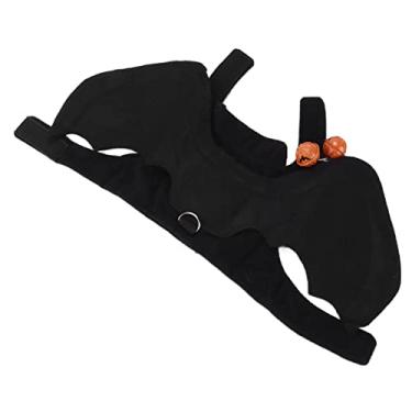 Imagem de Asas de morcego de gato de estimação, fantasia de morcego de mascote Coleira de cachorro bonito sino de abóbora para festa de Halloween(L)