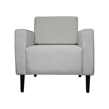 Imagem de Poltrona Decorativa Leticia Slim Pés Trapézio Linho Cinza - DS Estofados