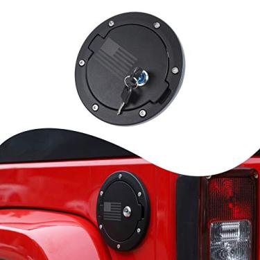Imagem de JeCar Tampa de porta de combustível com trava de gás para Jeep Wrangler JK JKU 2007-2018