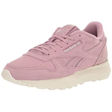 Imagem de Reebok Tênis feminino clássico de couro Sp, Lilás/giz infundido, 9