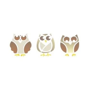 Imagem de Stencil de Acetato para Pintura OPA 10 x 30 cm - 1085 Coruja Trio