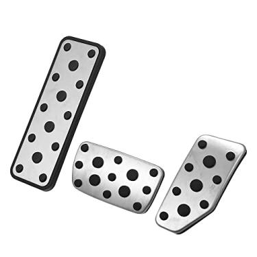 Imagem de X AUTOHAUX 3 peças Pedal Freio Gas Pedal Pad Pedal Pedal Pedal Antiderrapante Pedal Pad Capas para Subaru Crosstrek XV Impreza Forester Legacy Outback