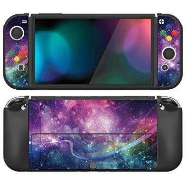Imagem de PlayVital ZealProtect Capa protetora macia para Nintendo Switch OLED, capa protetora flexível Joycon Grip para Nintendo Switch OLED com tampas de aperto de polegar e tampas de botão de direção ABXY -