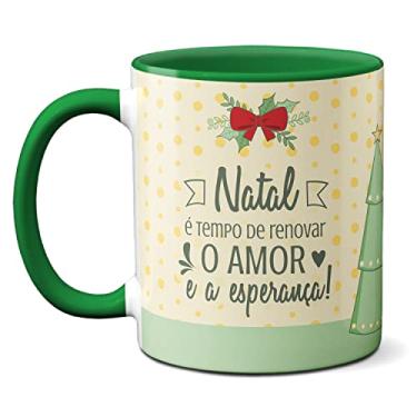 Imagem de Caneca Amor E Esperança Renovados No Natal Presente Fofo (Verde)