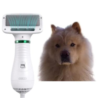 Imagem de Dheera Secador portátil 2 em 1 para cães de estimação, secador de pelos para cães e escova de pente, pente para pelos para gatos, soprador de pelos para cães, baixo ruído conveniente