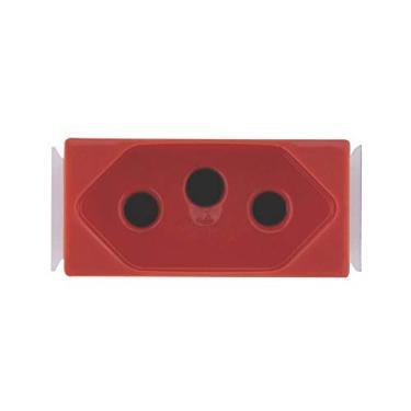 Imagem de TOMADA 2P + T EM TERMOPLASTICO COMP MET 20A 250V SISTEMA MODULAR VERMELHA TRAMONTINA
