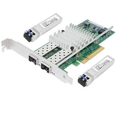 Imagem de Jeirdus com chip Intel 82599 X520-DA2 10G PCI-E X8 Ethernet adaptador NIC com 2 SFP+ módulo LR