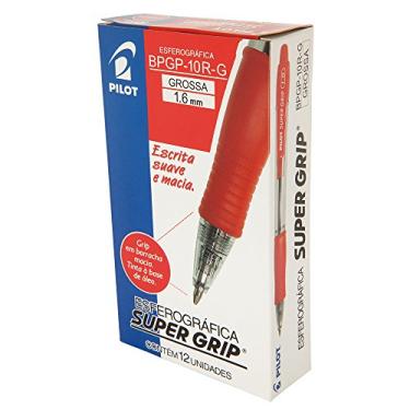 Imagem de Caneta Super Grip Bpgp 10r G 1.6 Vermelha Pilot 12 Unidades
