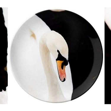 Imagem de Organismo Terrestre Animal Selvagem Branco Prato Decorativo de Porcelana Salver Prato de Jantar