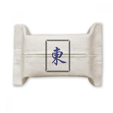 Imagem de Bolsa de linho de algodão com estampa de azulejos Wind East Mahjong