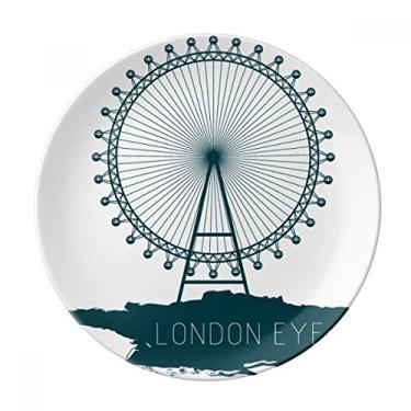 Imagem de Britain UK London Eye Reino Unido Prato decorativo de porcelana Salver Prato de jantar