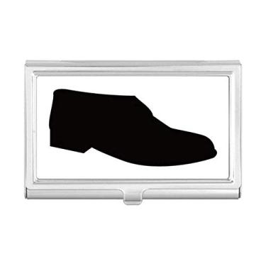 Imagem de Carteira masculina de couro preto com contornos para cartões de visita