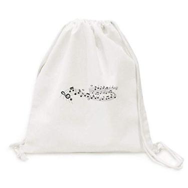 Imagem de Mochila Blue Dancg Music 5-le Staff bolsa de lona com cordão para compras viagem