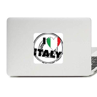 Imagem de I Love Italy Palavra Bandeira Love Heart Pattern Decalque Vinil Paster Laptop Adesivo Decoração PC