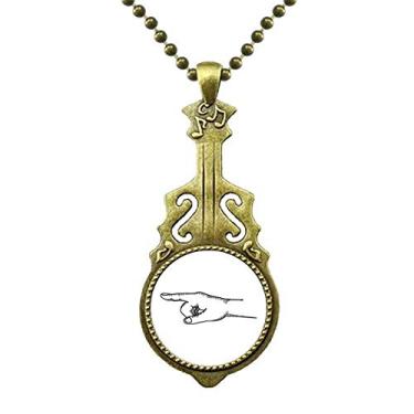 Imagem de DIYthinker Colar de desenho de linha com estampa de gesto à esquerda, joia antiga com pingente de música