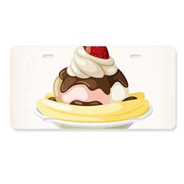 Imagem de DIYthinker Moranguinho Banana Sweet Ice Cream Placa de carro Decoração de aço inoxidável Acessório