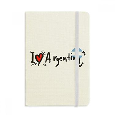 Imagem de I Love Argenting Bandeira da Palavra Love Heart Ilustration Caderno Oficial de Tecido Rígido Clássico Diário
