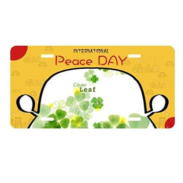 Imagem de DIYthinker Trevo de quatro folhas na Irlanda Dia de São Patrício placa etiqueta decoração de carro Dia da Paz