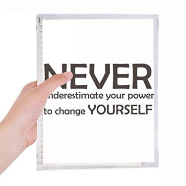 Imagem de Citação "You Can Change Yourself" Caderno de folhas soltas diário recarregável artigos de papelaria
