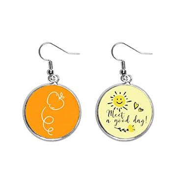 Imagem de Brinco de trajetória parabólica movimento fruta gota sol flor joia moderna