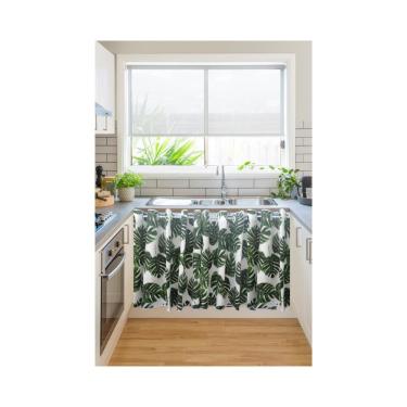 Imagem de Cortina Para Pia Balcão 2,70x90cm Tropical Costela De Adão