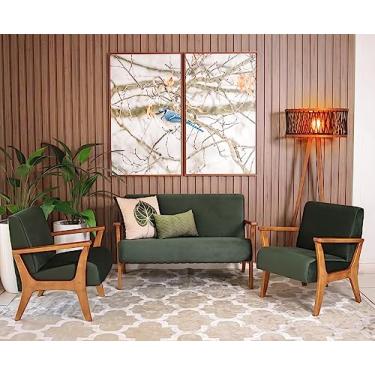 Imagem de Conjunto de Poltronas Estofadas em Madeira Maciça Cléo Verde – Straub Web