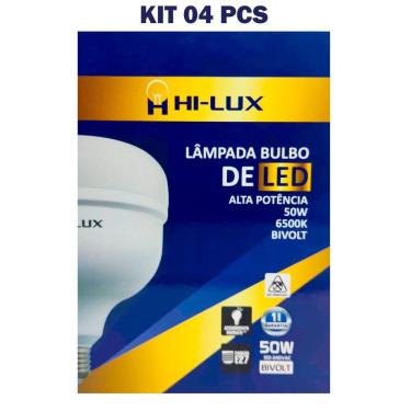 Imagem de Kit 4 Lampada De Led Alta Pot 50W Bulbo 6500K Branco Frio