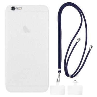 Imagem de Shantime Capa para iPhone 6 + cordões universais para celular, pescoço/alça macia de silicone TPU capa protetora para iPhone 6S (4,7 polegadas)