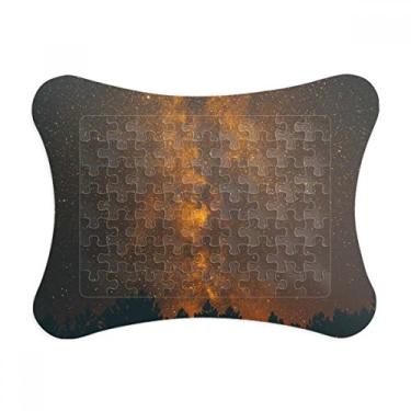 Imagem de Moldura de quebra-cabeça de neblina de céu escuro laranja enfeite de jogo de quebra-cabeça