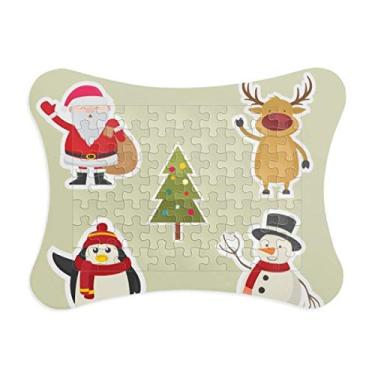 Imagem de Moldura de quebra-cabeça com ilustração Merry Christmas Snowman Festival Decoração de imagem Enfeite de jogo de quebra-cabeça