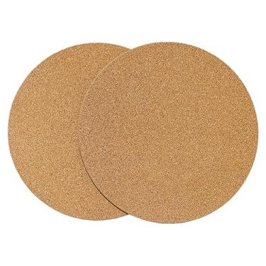 Imagem de Pacote com 2 tripés redondos de cortiça, suporte para panelas quentes, 19 x 19 x 1 cm, porta-copos grande