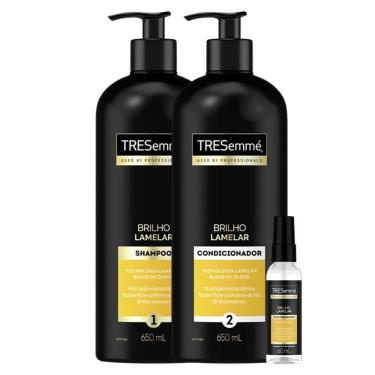 Imagem de Kit Shampoo Tresemmé Brilho Lamelar 650ml + Condicionador Tresemmé Brilho Lamelar 650ml + Óleo Finalizador Tresemmé Brilho Lamelar 60ml