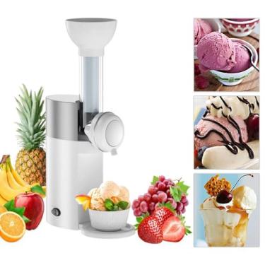 Imagem de Máquina De Sorvete, Máquina Automática Doméstica De Sobremesas De Frutas Congeladas, Sorveteira De Frutas, Máquina De Milkshake Caseiro DIY, Mini Máquina De Lama,White