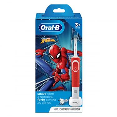 Imagem de Escova Elétrica Oral-B Spiderman 1 Unidade, Cor: Vermelho