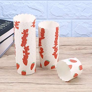 Imagem de Copos de papel para assar forros para muffins forros de cupcake 50 peças revestimento PE resistente ao calor embalagens de cupcake coloridas redondas espessas copo de muffin copo de papel para bolo (m
