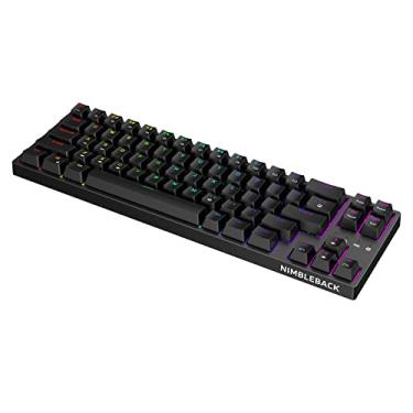 Imagem de LTC Teclado mecânico NB681 Nimbleback 65% com fio, retroiluminado RGB ultracompacto de 68 teclas com interruptor de troca a quente e teclas de seta/controle autônomas (interruptor vermelho hot