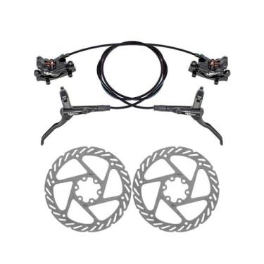 Imagem de Freio disco hidráulico alumínio RX 4 pistões dianteiro e traseiro com rotores