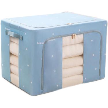 Imagem de Organizador dobrável com alça reforçada, edredom de armazenamento de roupas de 40L para roupa de cama, armário e organizador de bolsa de armazenamento embaixo da cama, azul, 24l